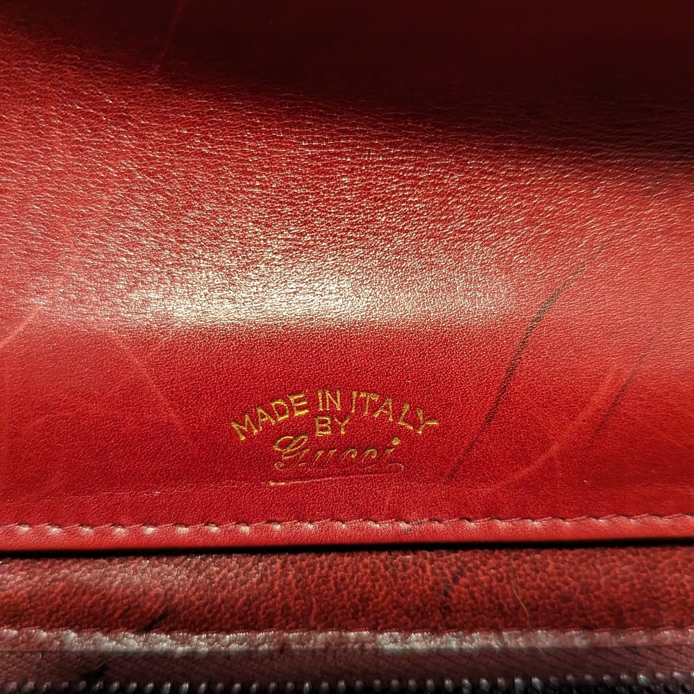 ❌ SOLD ❌ Dark red vintage Gucci 1973 shoulder bag - with dust bag - Picture 7 of 17